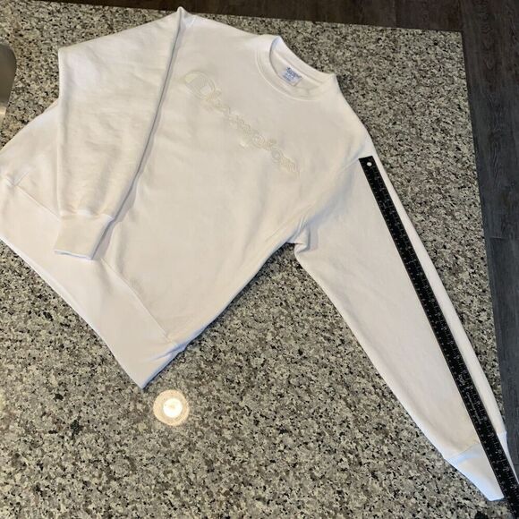 Vintage Champion Reverse Weave Sweatshirt Mens M 80s-90s Distressed Spellout - Picture 7 of 7